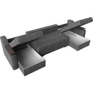 Угловой диван Мебелико Сенатор-П рогожка серый