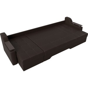Угловой диван Мебелико Сенатор-П эко-кожа коричневый