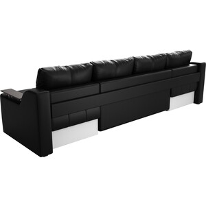 Угловой диван Мебелико Сенатор-П эко-кожа черный