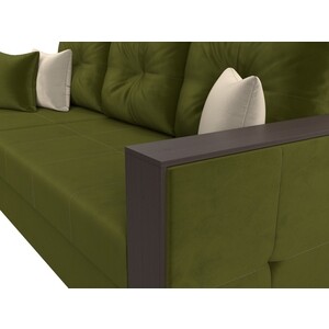 Угловой диван Мебелико Валенсия микровельвет зеленый левый угол