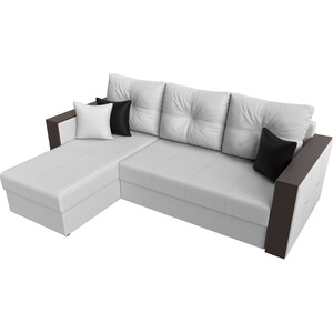 Угловой диван Мебелико Валенсия эко-кожа белый левый угол