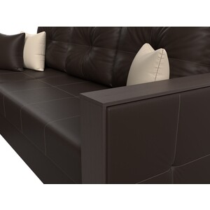 Угловой диван Мебелико Валенсия эко-кожа коричневый левый угол
