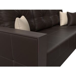 Угловой диван Мебелико Валенсия эко-кожа коричневый правый угол
