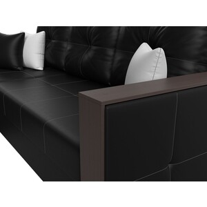 Угловой диван Мебелико Валенсия эко-кожа черный левый угол