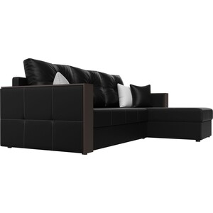 Угловой диван Мебелико Валенсия эко-кожа черный правый угол