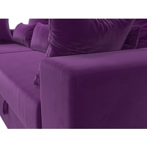 Угловой диван Мебелико Майами микровельвет фиолетовый левый угол