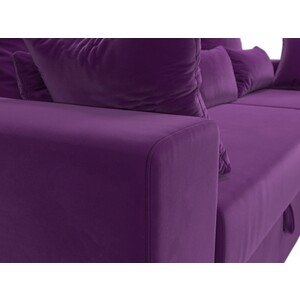 Угловой диван Мебелико Майами микровельвет фиолетовый правый угол
