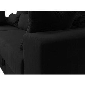 Угловой диван Мебелико Майами микровельвет черный левый угол