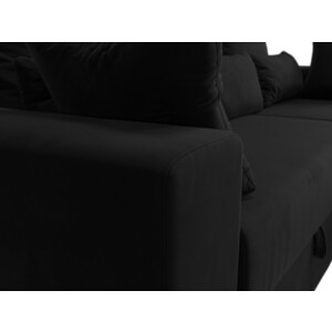 Угловой диван Мебелико Майами микровельвет черный правый угол