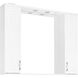 Зеркало-шкаф Style line Олеандр-2 Люкс 100 с подсветкой, белый (ЛС-00000583) зеркало шкаф style line канна люкс 60 с подсветкой белый 4650134470741