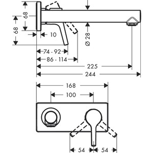 Смеситель для раковины Hansgrohe Talis S для механизма 13622180, хром (72111000)