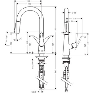 Смеситель для кухни Hansgrohe Talis хром (72815000)