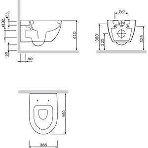 Унитаз подвесной Am.Pm Awe с сиденьем микролифт (C111738WH, C117852WH)
