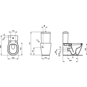 Унитаз-компакт Ideal Standard Connect Space Arc с сиденьем микролифт (E119501, E785601, E129101)