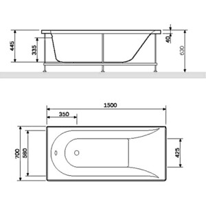 Акриловая ванна Am.Pm Spirit 150x70 с каркасом (W72A-150-070W-A2, W72A-150-070W-R2)