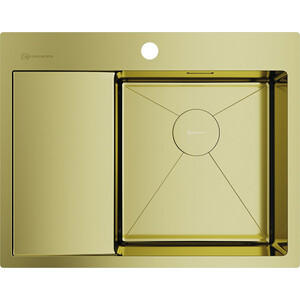 Кухонная мойка Omoikiri Akisame 65 LG-R светлое золото (4973084) пневматическая кнопка omoikiri sw 01 lg для измельчителя светлое золото 4996042