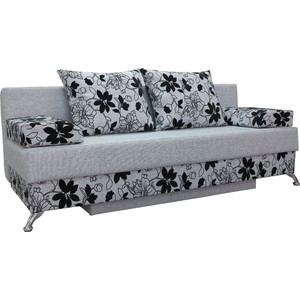Диван еврокнижка Шарм-Дизайн Евро Лайт шенилл серый цветы прямой диван лига диванов меркурий лайт велюр экокожа серый 112920