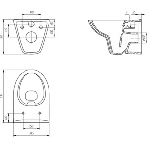 Унитаз подвесной Cersanit Parva Clean ON с сиденьем микролифт (S-MZ-PARVA-COn-DL-w) Parva Clean ON с сиденьем микролифт (S-MZ-PARVA-COn-DL-w) - фото 2