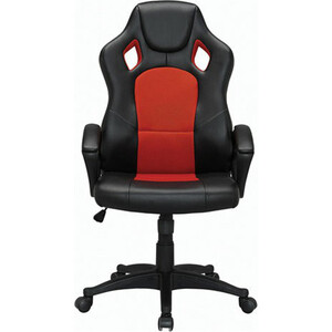 Кресло офисное Brabix Rider EX-544 экокожа черная/ткань красная, (531583) кресло офисное brabix focus ex 518 ткань серое 531576