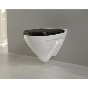 Унитаз подвесной Sanita luxe Attica Color Black SL с сиденьем микролифт (ATCSLWH0110) средство для мытья посуды sanita мандарин и белый чай 900 мл