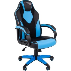 Офисное кресло Chairman game 17 экопремиум черный/голубой офисное кресло chairman 696 v tw оранжевый