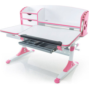Стол Mealux Aivengo-L (BD-720) WP столешница белая, ножки белые с розовыми накладками