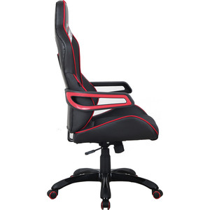 Кресло компьютерное Brabix Nitro GM-001 ткань/экокожа черное, вставки красные (531816)