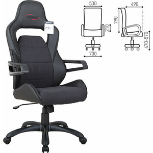 Кресло компьютерное Brabix Nitro GM-001 ткань/экокожа черное (531817)