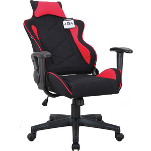 Кресло компьютерное Brabix GT Racer GM-101 подушка, ткань, черное/красное (531820)
