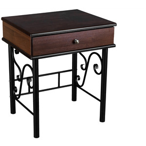 Тумба прикроватная Мебелик Сартон 11 черный, средне-коричневый (П0002812) стол сервировочный мебелик бридж средне коричневый п0001996