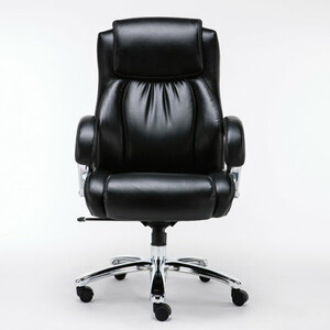 Кресло офисное Brabix Status HD-003 рециклированная кожа/хром, черное (531821)