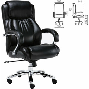 Кресло офисное Brabix Status HD-003 рециклированная кожа/хром, черное (531821)