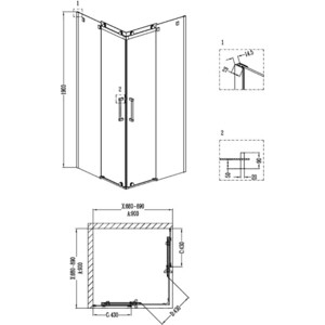 Душевой уголок Grossman Cosmo 90x90 прозрачный, хром (GR-1090)