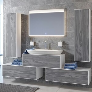 Мебель для ванной Aqwella Genesis 100x40 миллениум серый пенал aqwella genesis 35x120 миллениум серый gen0535mg