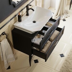 Мебель для ванной Aqwella LaDonna 85x46 черная