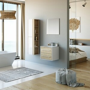Мебель для ванной Aqwella Майами 60x45 дуб сонома/белый зеркало aqwella майами 65x65 mai 02 06