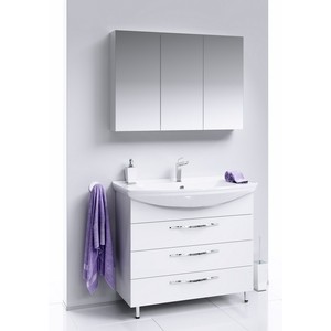 Мебель для ванной Aqwella Аллегро 105x50 три ящика, белая