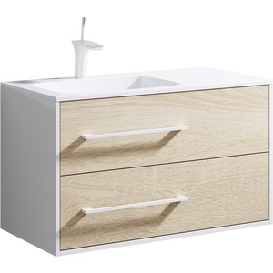 Мебель для ванной Aqwella Майами 90x45 левая, дуб сонома/белый