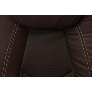 Кресло TetChair BOSS (хром), кож/зам, коричневый/коричневый перфорированный, 2 TONE/2 TONE/06
