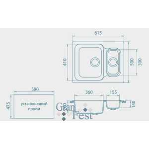 Кухонная мойка GranFest гранит 615
