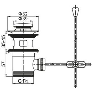 Донный клапан Cezares механический, хром (CZR-SA2-01)