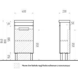 Тумба с раковиной VIGO Plaza 400 белая (4640027143357, 1WH302500)