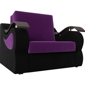 Прямой диван АртМебель Меркурий вельвет фиолетовый/черный (80) прямой диван артмебель меркурий вельвет экокожа белый 60